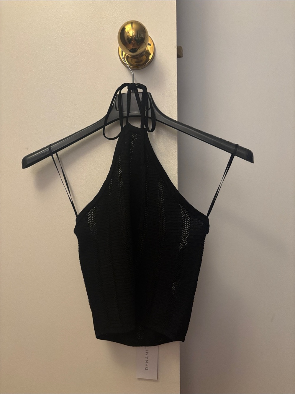 Dynamite Black Halter Knit Tank Top